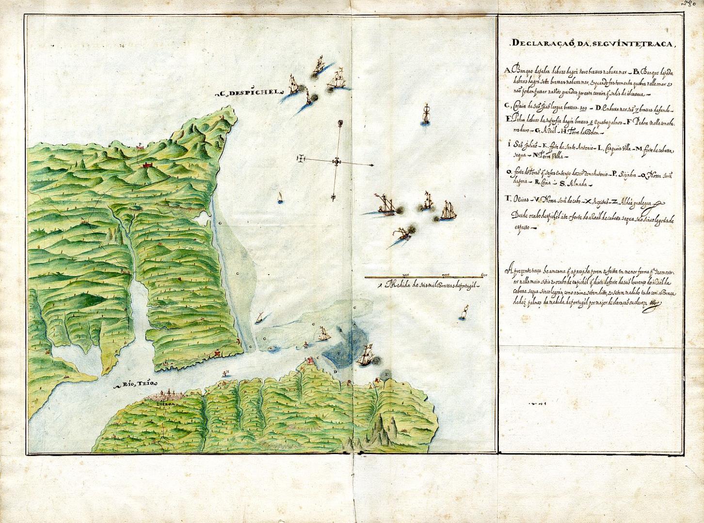 [Entrada da Barra do Tejo, desde o Mar da Palha a Cascais]<br>MASSAI, Alexandre (? - 1638)